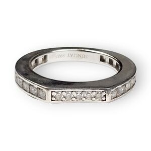 Sterling Eternity Band Ring CZ Channel Set Rhodium Plated 925 Silver Sunliat 5.5